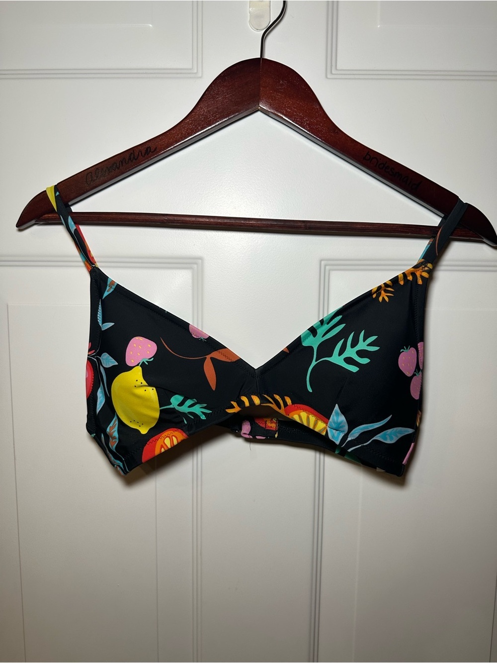 J.Crew 3-Piece Swim Set in Tropical Fruit Print | Bikini Top, Bottom, Cover Up S - Picture 3 of 5